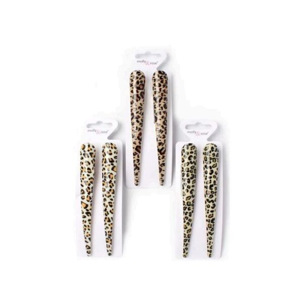 2 pinzas de pico, de metal con motivo animal print